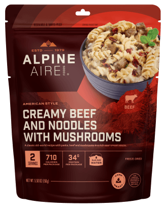 AlpineAire Creamy Beef and Noodles with Mushrooms